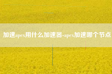 加速apex用什么加速器-apex加速哪个节点