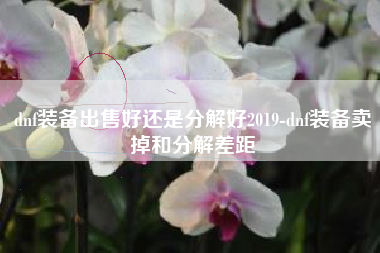 dnf装备出售好还是分解好2019-dnf装备卖掉和分解差距