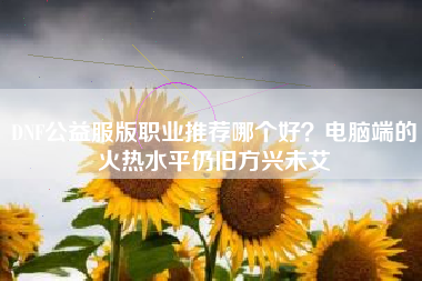 DNF公益服版职业推荐哪个好？电脑端的火热水平仍旧方兴未艾