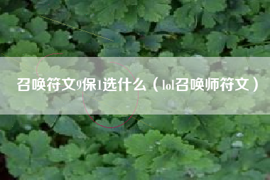 召唤符文9保1选什么（lol召唤师符文）