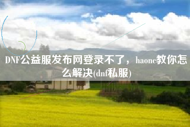 DNF公益服发布网登录不了，haonc教你怎么解决(dnf私服)