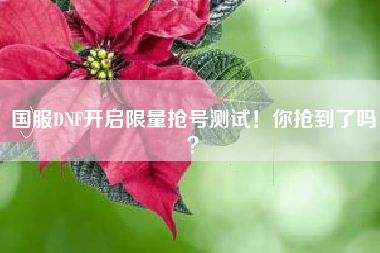 国服DNF开启限量抢号测试！你抢到了吗？