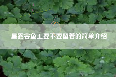 星露谷鱼王要不要留着的简单介绍