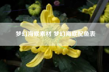 梦幻海底素材 梦幻海底配鱼表