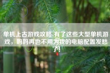 单机上古游戏攻略-有了这些大型单机游戏，妈妈再也不用为我的电脑配置发愁了！