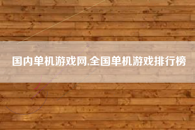 国内单机游戏网,全国单机游戏排行榜