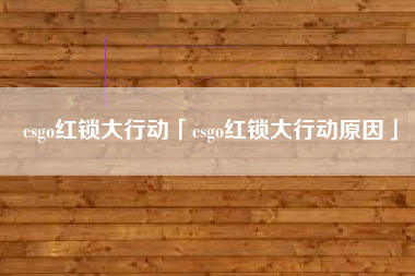 csgo红锁大行动「csgo红锁大行动原因」