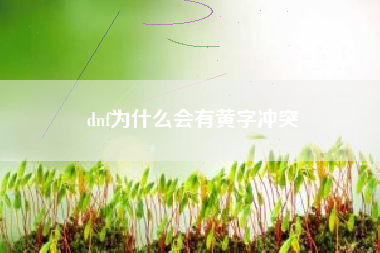 dnf为什么会有黄字冲突