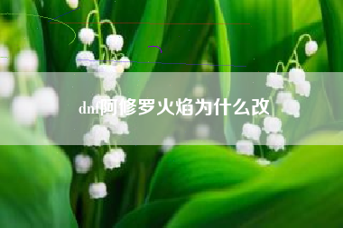 dnf阿修罗火焰为什么改