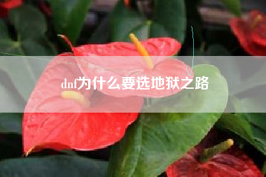 dnf为什么要选地狱之路