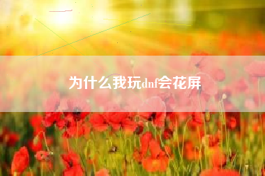 为什么我玩dnf会花屏