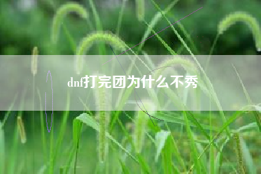 dnf打完团为什么不秀