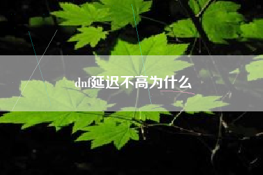 dnf延迟不高为什么