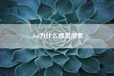 dnf为什么感觉很累