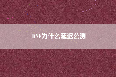 DNF为什么延迟公测