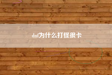 dnf为什么打怪很卡