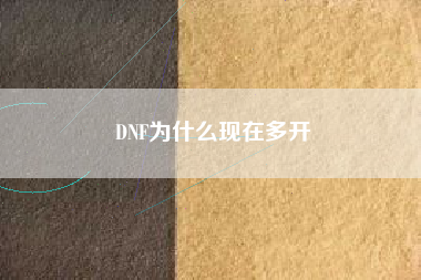 DNF为什么现在多开