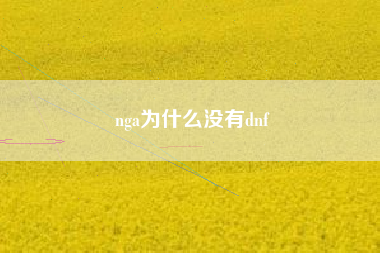 nga为什么没有dnf