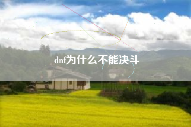 dnf为什么不能决斗