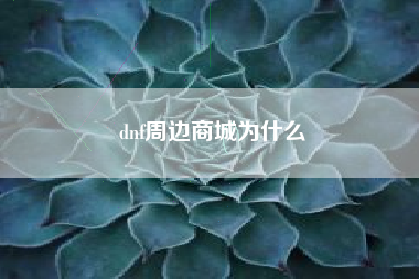 dnf周边商城为什么