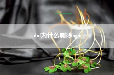 dnf为什么删除bgm