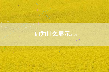 dnf为什么显示ace