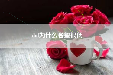 dnf为什么名望很低