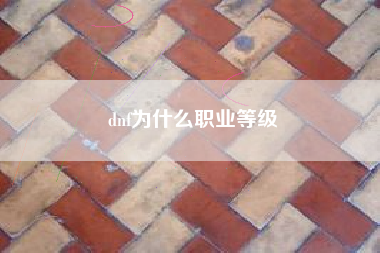 dnf为什么职业等级