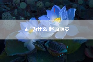 dnf 为什么 起源版本