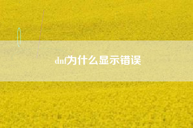 dnf为什么显示错误