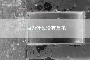 dnf为什么没有盒子