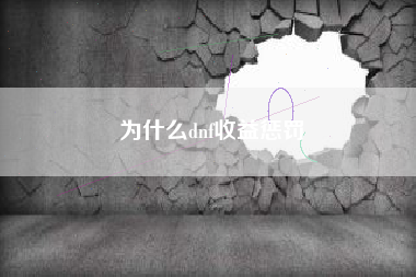 为什么dnf收益惩罚