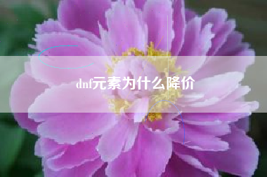 dnf元素为什么降价