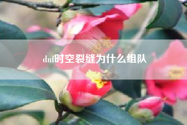 dnf时空裂缝为什么组队