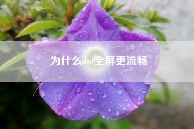 为什么dnf全屏更流畅