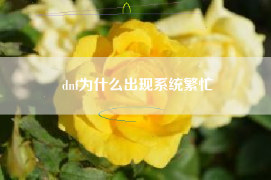 dnf为什么出现系统繁忙