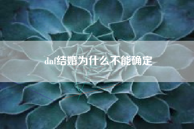 dnf结婚为什么不能确定