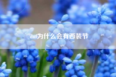 dnf为什么会有西装节