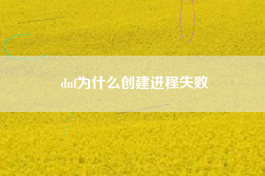 dnf为什么创建进程失败