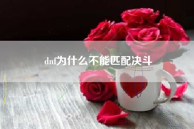 dnf为什么不能匹配决斗