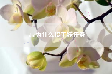 dnf为什么接主线任务