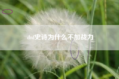 dnf史诗为什么不加战力