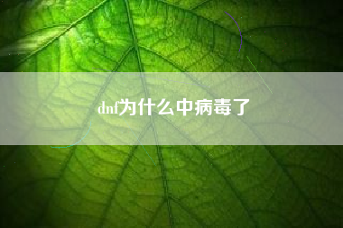 dnf为什么中病毒了