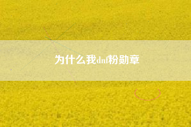 为什么我dnf粉勋章