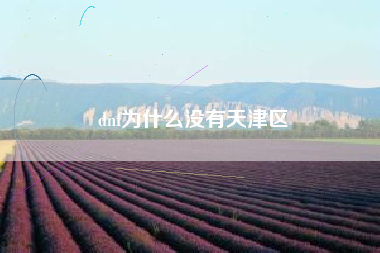 dnf为什么没有天津区