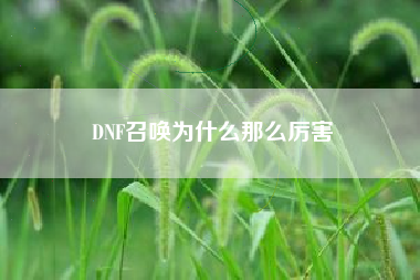 DNF召唤为什么那么厉害