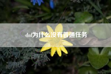 dnf为什么没有普通任务