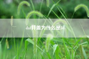 dnf井盖为什么是34