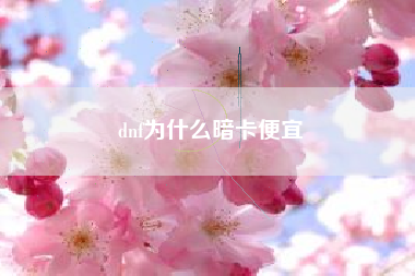 dnf为什么暗卡便宜