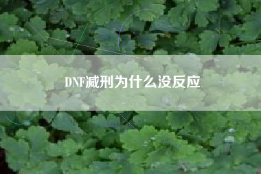 DNF减刑为什么没反应